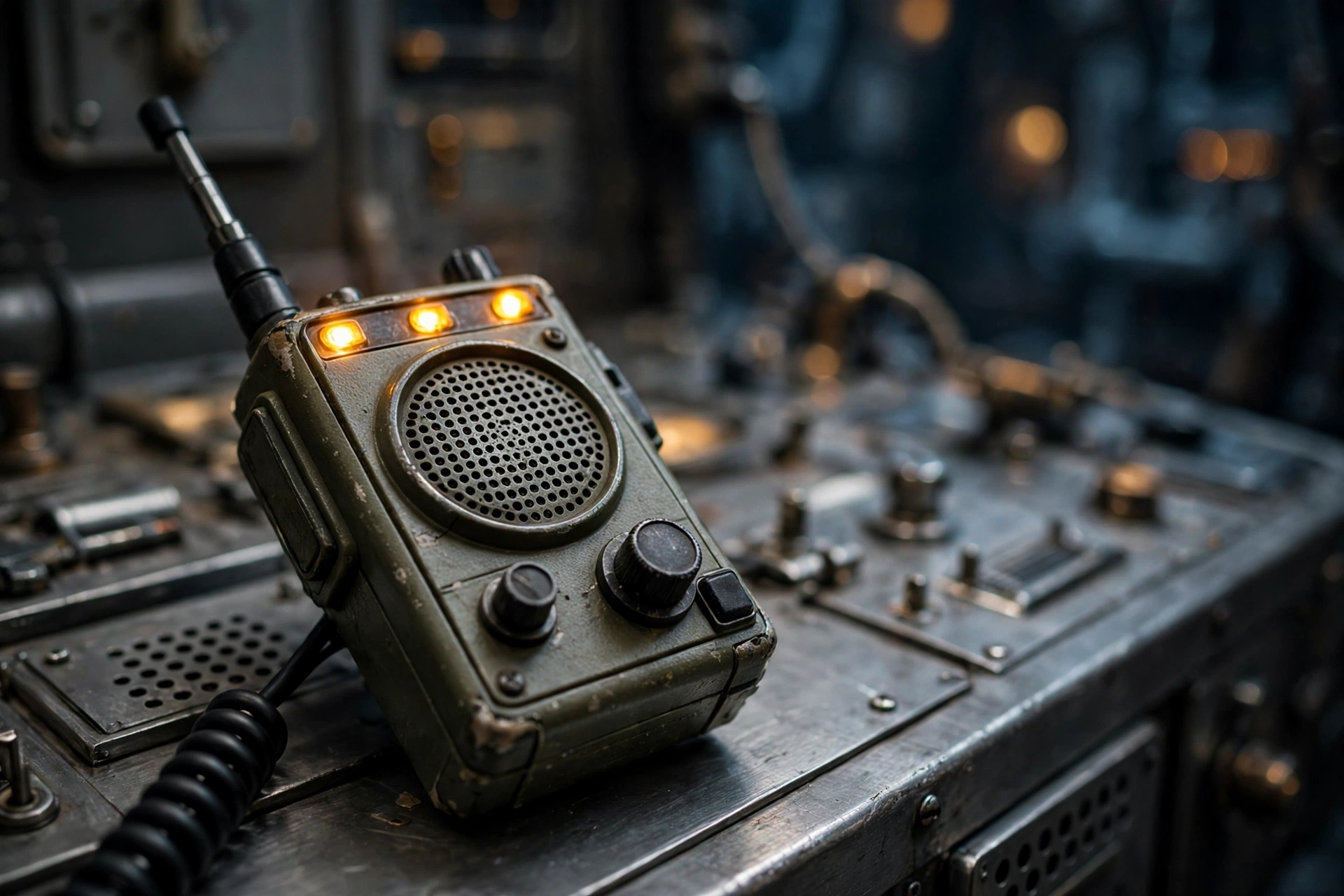 Two explorers preparing walkie-talkies before entering the Norcek facility