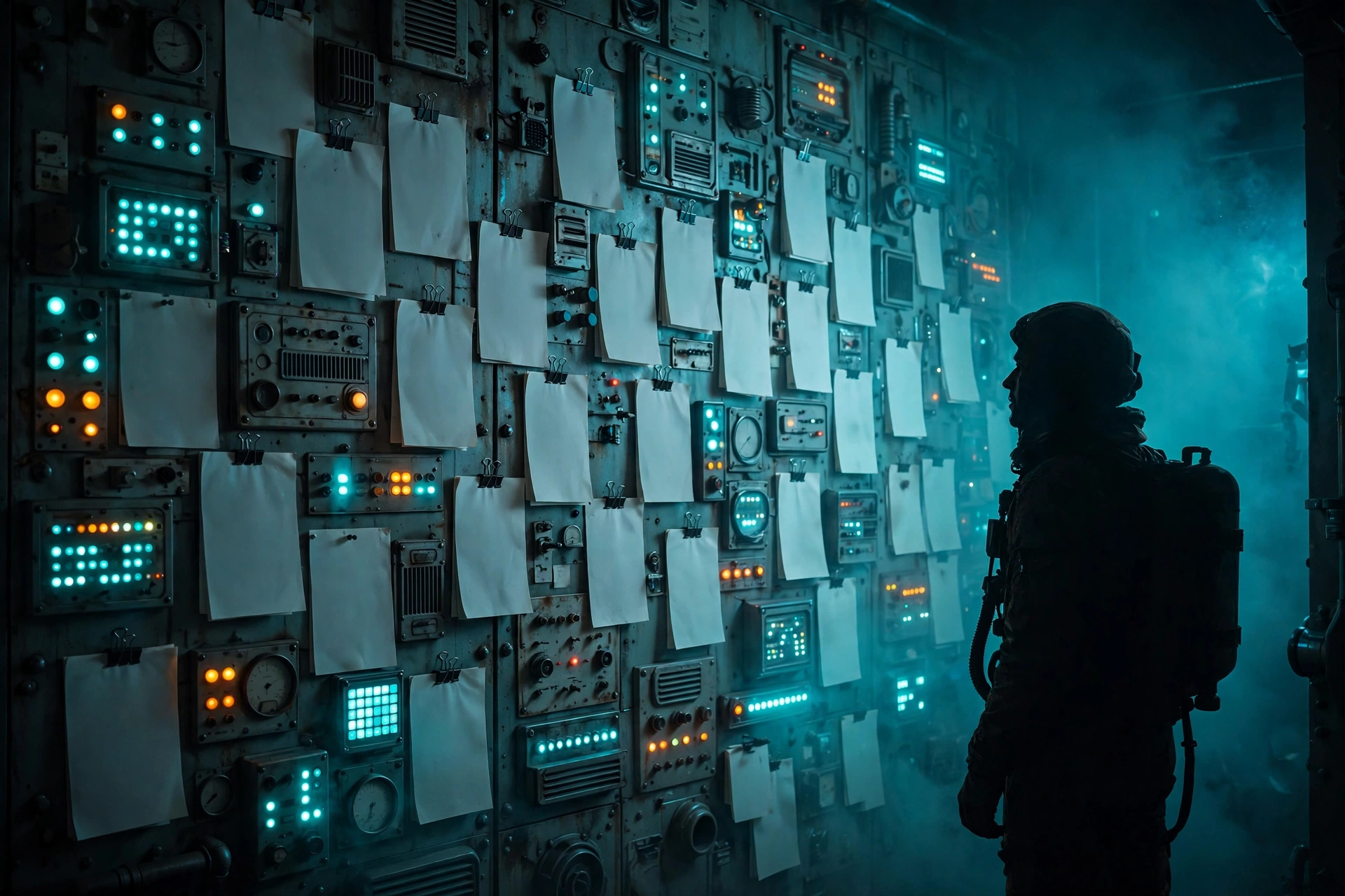 Question marks floating over the Norcek facility control room